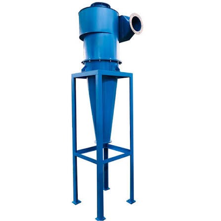 Representative image of an air-solid cyclone separator on a support stand